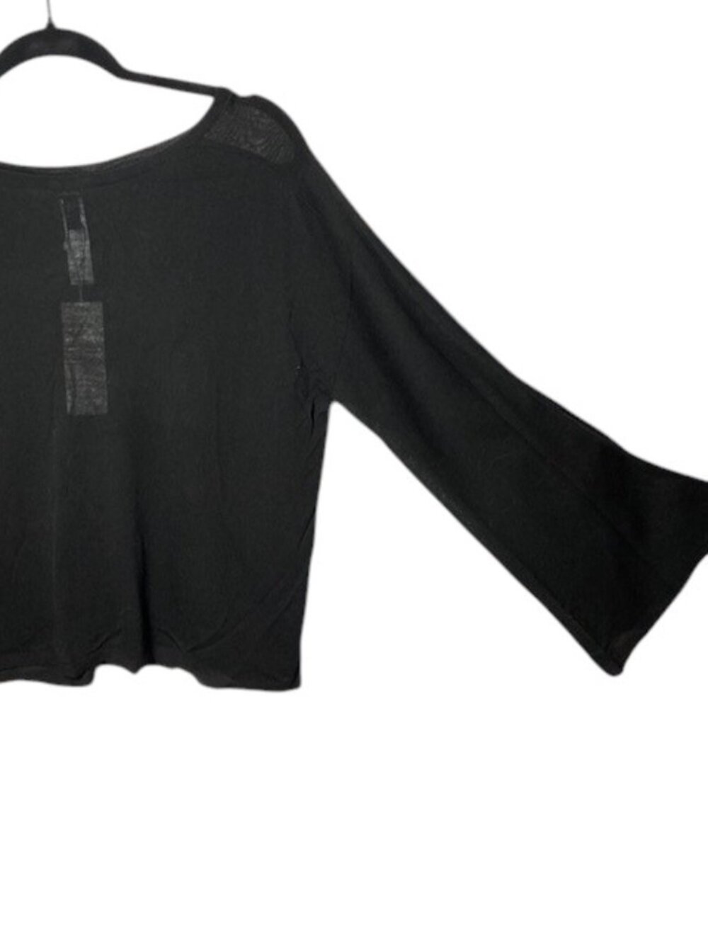 Eileen Fisher Bateau Neck Seamless Sleek Tencel Knit Top Medium Bell Sleeves NWT - Picture 3 of 6